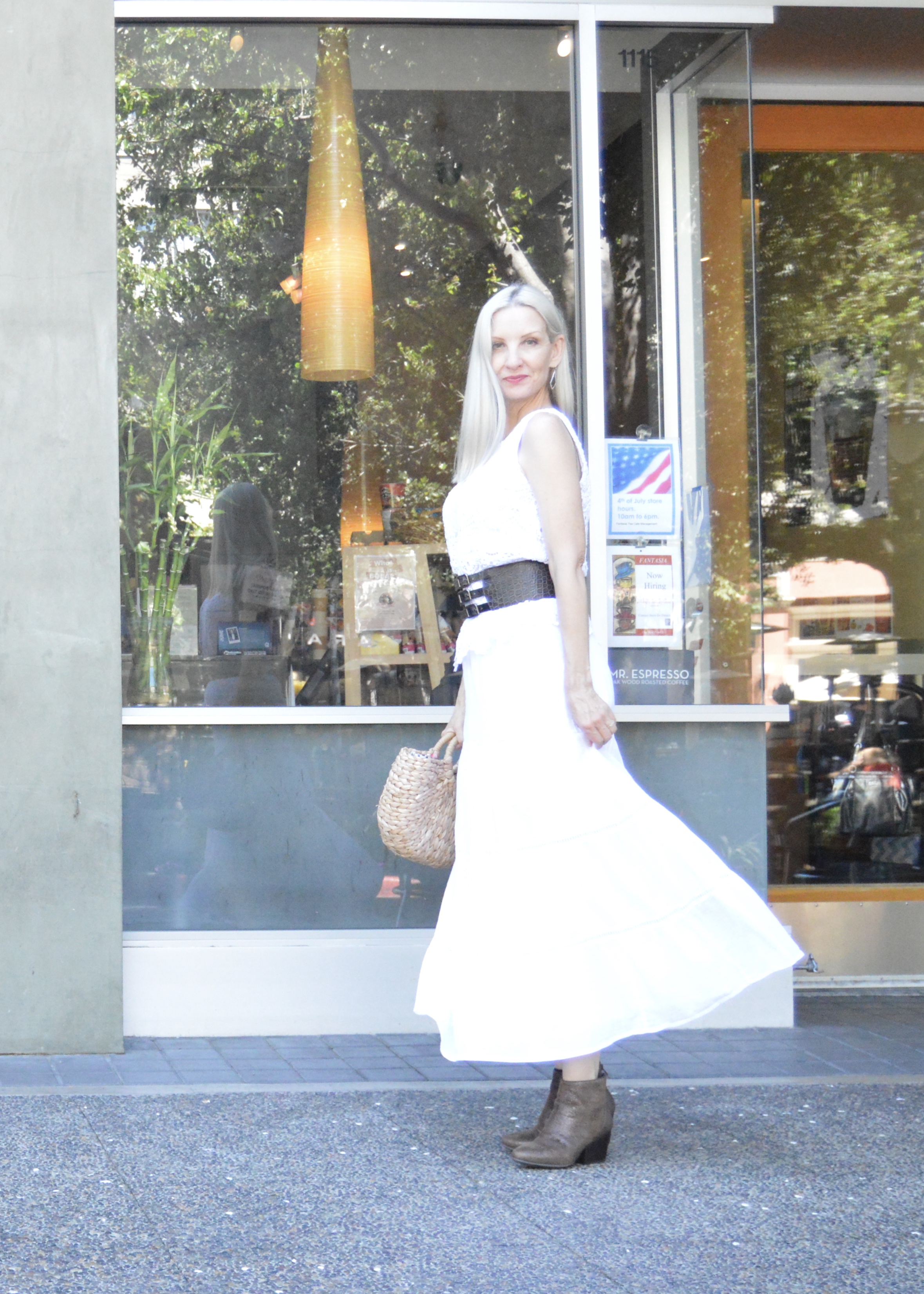 white summer dress, style over 40