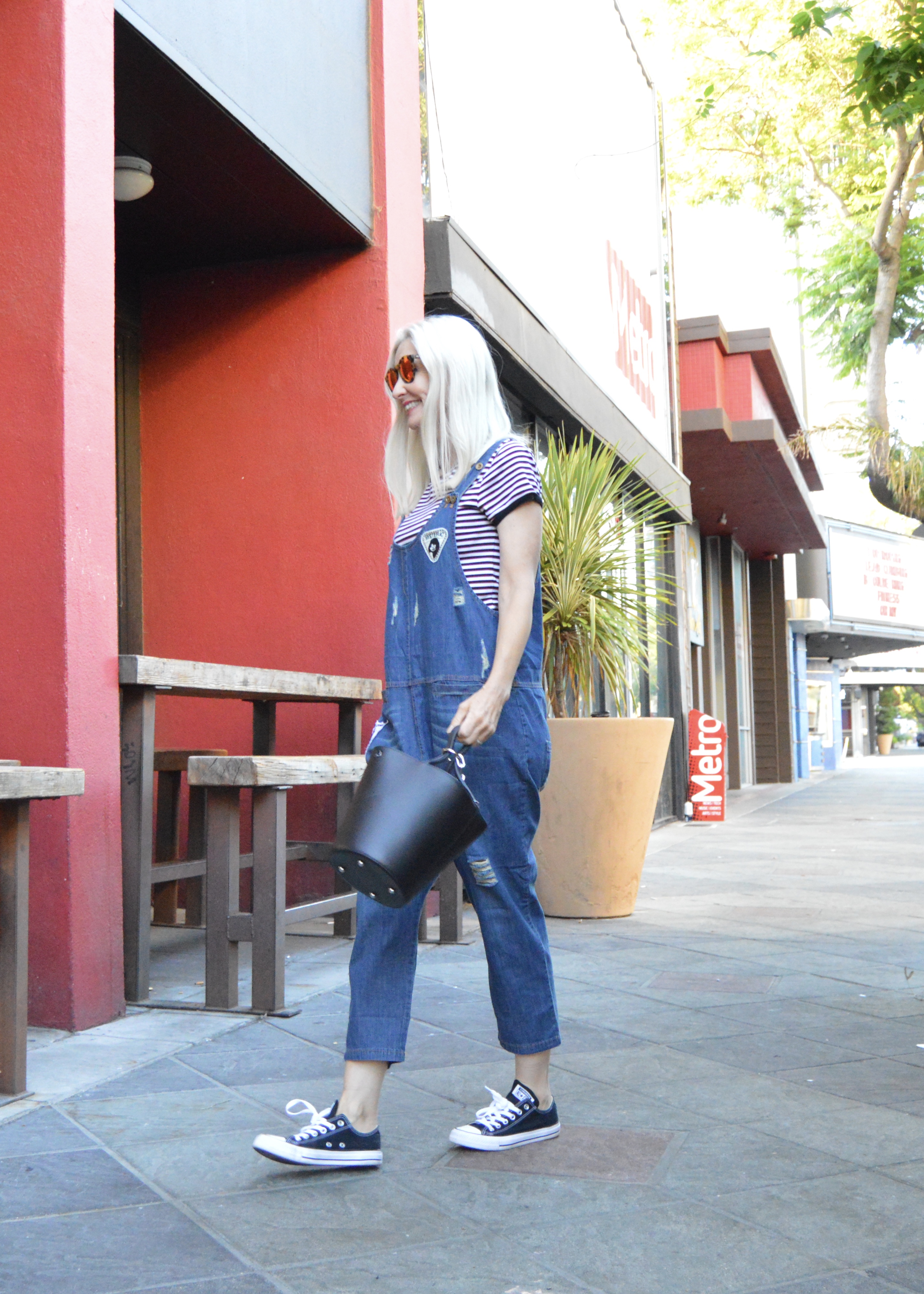 wearing the oversized overall trend