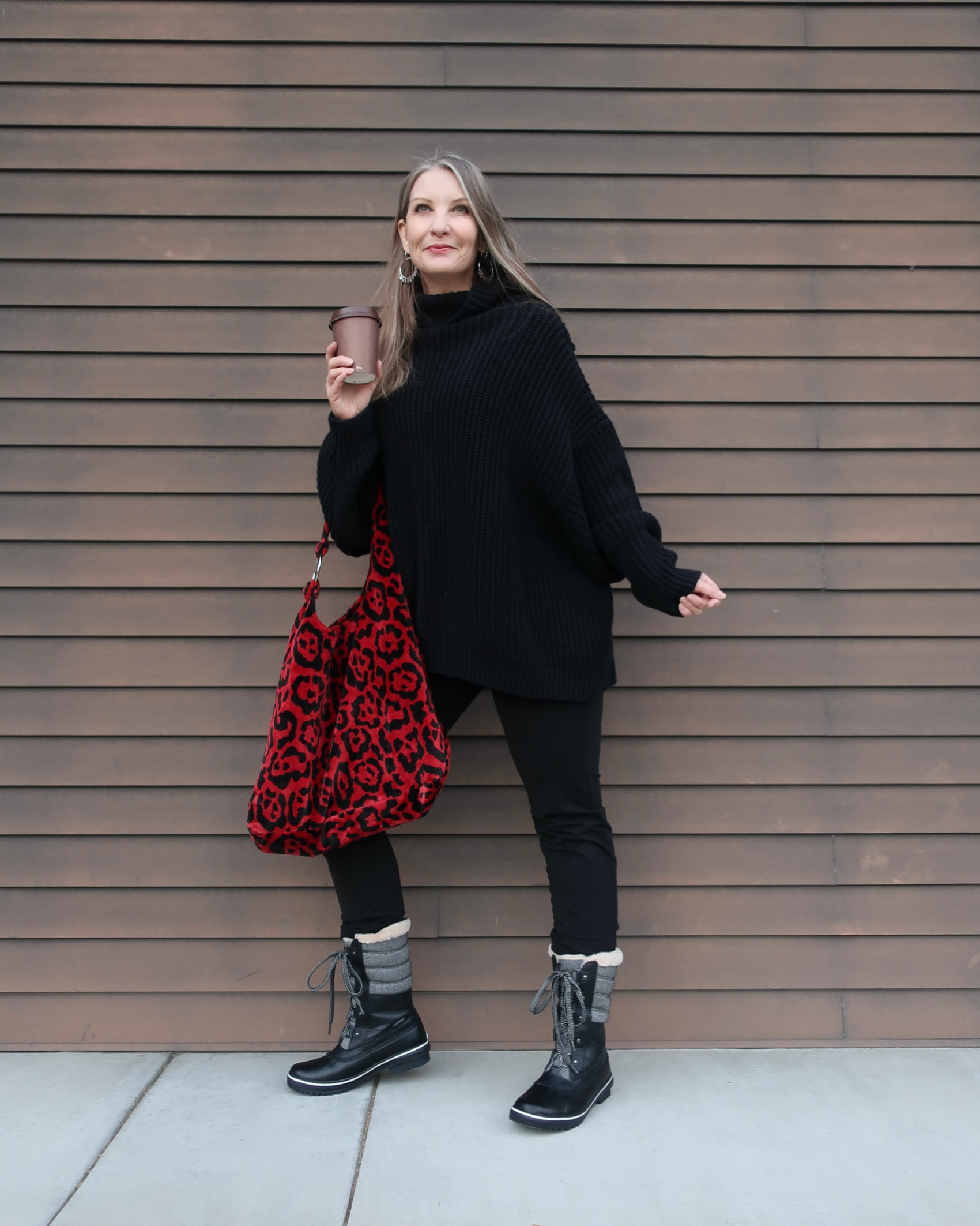 cozy winter outfit for women over 40